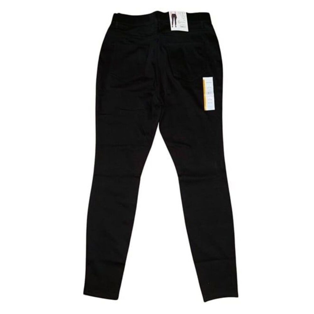 Time and Tru Women's High-Rise Stretch Denim Skinny Jeggings, Size L 12/14 Black